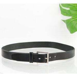 Relic Mens Belt Size 40 Black Leather Silver Tone Buckle D-Ring 1 1/2" Width